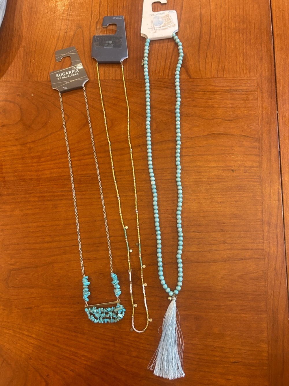 BaubleBar Turquoise Beaded Tassel & Accent Necklaces Set